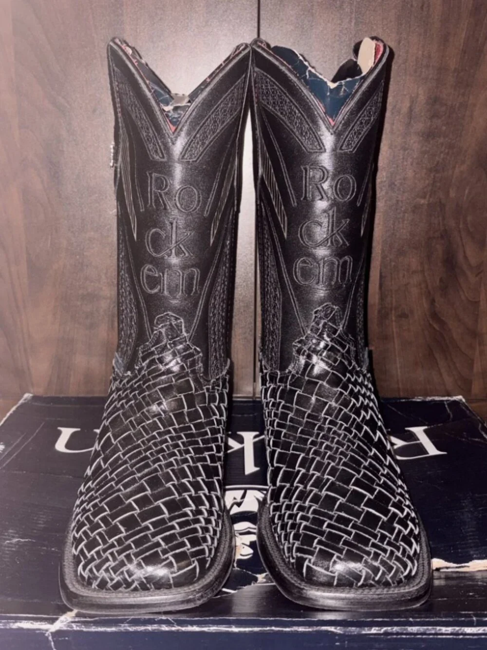 Rock'em Men Boots | Basket Weave with Red Bottoms | Retail price: $219